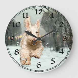 Wheaten Scottish Terrier Clock