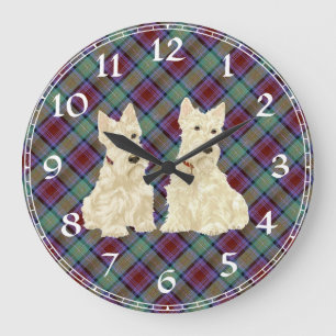 Wheaten Scottish Terrier Clock