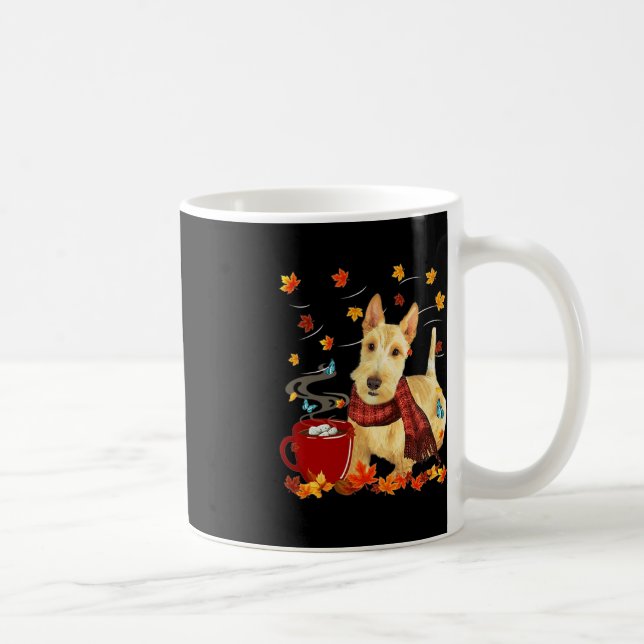 Wheaten Scottish Terrier - Fall - Chocolate - Hot  Coffee Mug (Right)