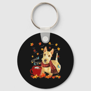 Wheaten Scottish Terrier - Fall - Chocolate - Hot  Key Ring