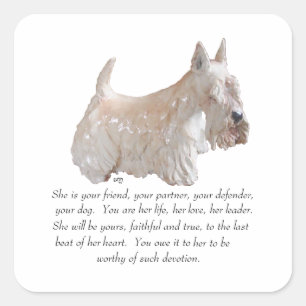 Wheaten Scottish Terrier - FEMALE Dog Square Sticker