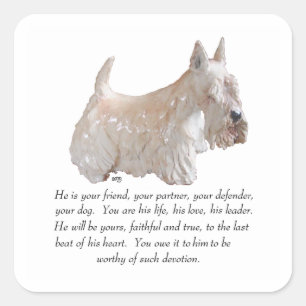 Wheaten Scottish Terrier - MALE Dog Square Sticker