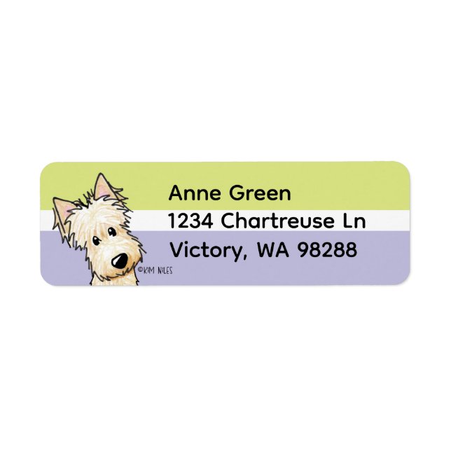 Wheaten Scottish Terrier Return Address Label (Front)