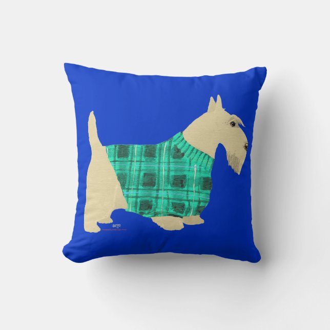 Wheaten Scottish Terrier Sweater Pillow (Front)