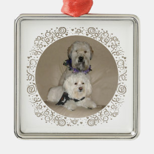 Wheaten Terrier and Havanese Metal Tree Decoration