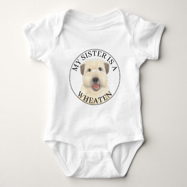 Wheaten Terrier Big Sister Baby Bodysuit (Front)
