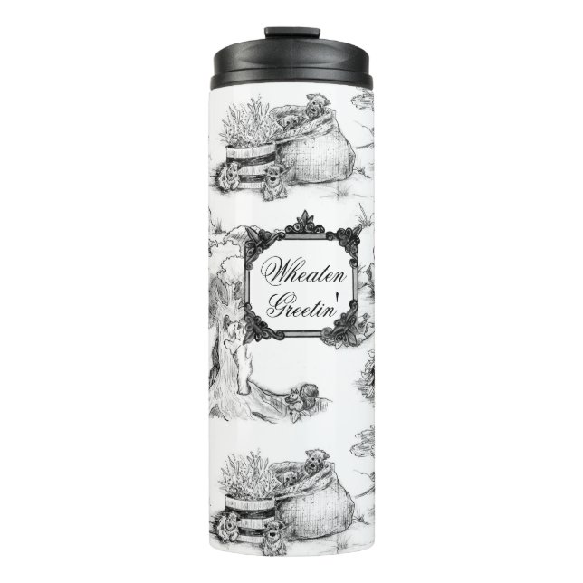 WHEATEN Terrier Black Toile w/Customisation Thermal Tumbler (Front)