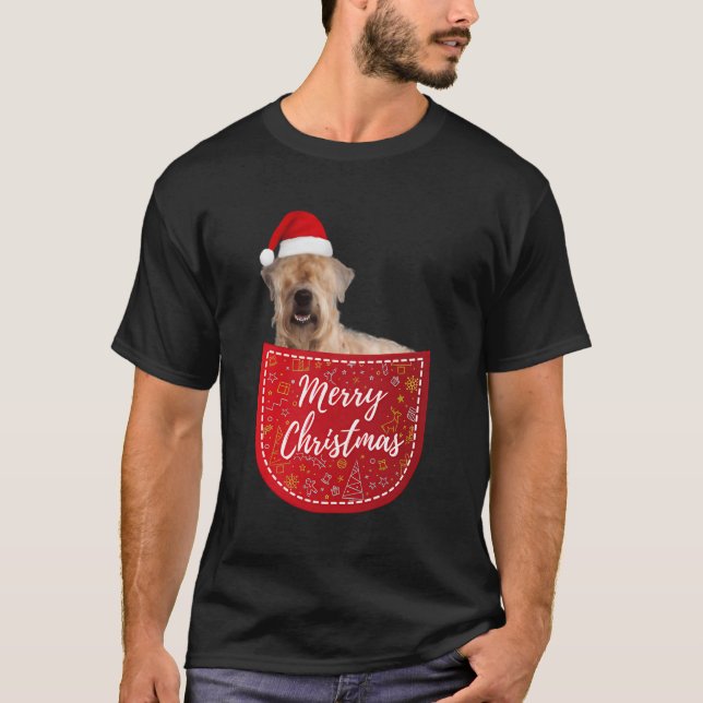 Wheaten Terrier Christmas Dog In Your Pocket T-Shirt (Front)