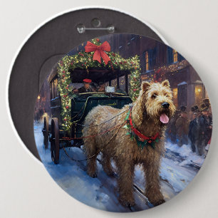 Wheaten Terrier Christmas Festive Season 6 Cm Round Badge