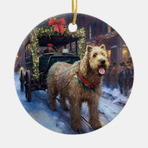 Wheaten Terrier Christmas Festive Season Ceramic Ornament