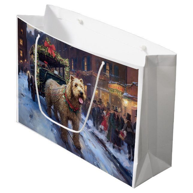 Wheaten Terrier Christmas Festive Season Large Gift Bag (Front Angled)