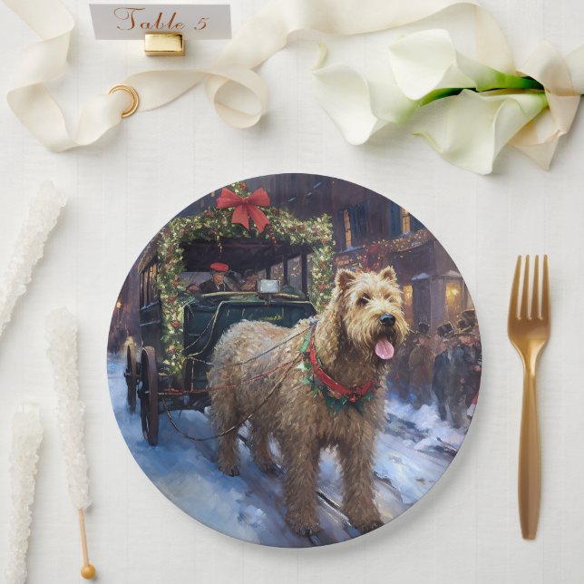 Wheaten Terrier Christmas Festive Season Paper Plate (Wedding)