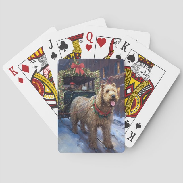 Wheaten Terrier Christmas Festive Season Playing Cards (Back)