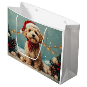 Wheaten Terrier Dog Christmas Vintage Beach Large Gift Bag