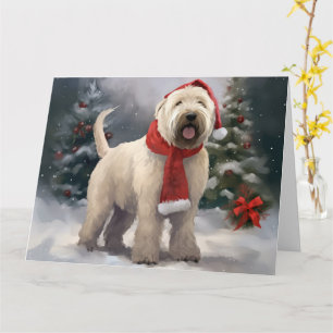 Wheaten Terrier Dog in Snow Christmas Card