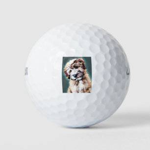 Wheaten Terrier Dog Pop Art Golf Balls