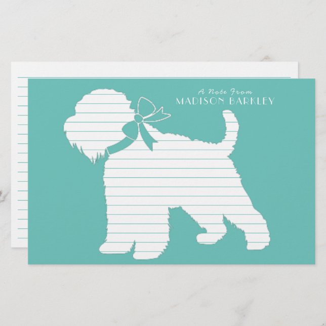 Wheaten Terrier Dog Puppy Stationery (Front/Back)