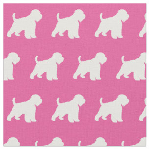 Wheaten Terrier Dog Silhouette Pet Pink Fabric