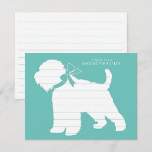 Wheaten Terrier Dog Silhouette Thank You Card