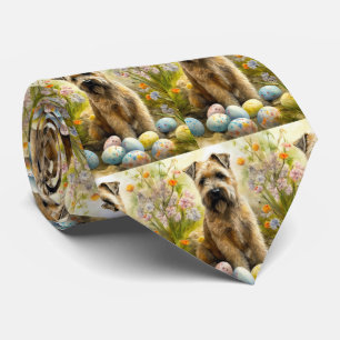 Wheaten Terrier Dog With Easter Eggs Holiday  Tie