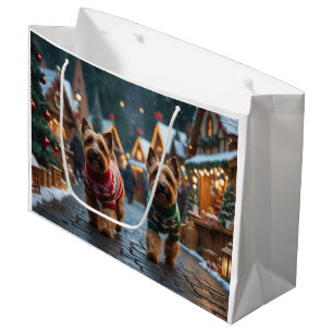 Wheaten Terrier Dogs Christmas Snow Holiday  Large Gift Bag