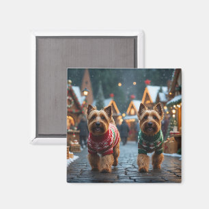 Wheaten Terrier Dogs Christmas Snow Holiday  Magnet