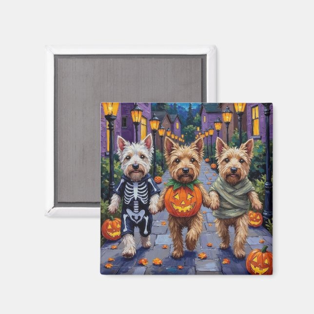 Wheaten Terrier Dogs In Halloween Cotumes Magnet (Front/Back)