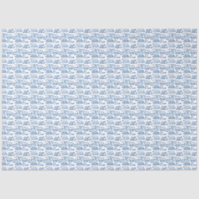 WHEATEN Terrier French Blue Toile Tissue Paper (Front)