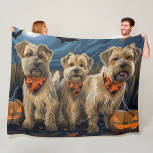 Wheaten Terrier Halloween Spooky Fleece Blanket