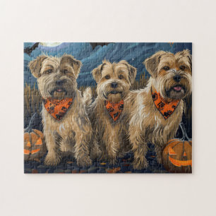 Wheaten Terrier Halloween Spooky Jigsaw Puzzle