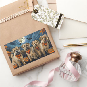 Wheaten Terrier Halloween Spooky Rectangular Sticker