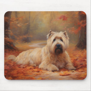Wheaten Terrier in Autumn Leaves Fall Inspire  Mouse Pad