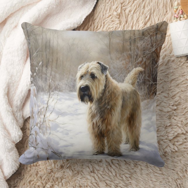 Wheaten Terrier Let It Snow Christmas  Cushion (Blanket)