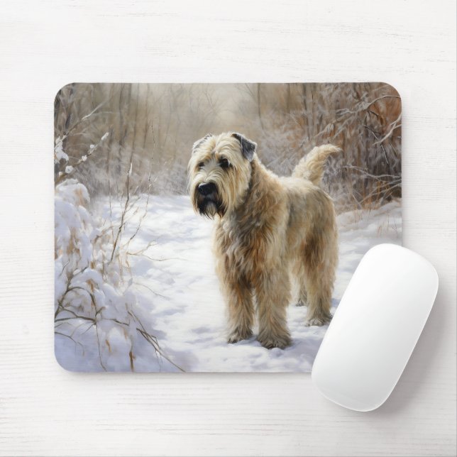 Wheaten Terrier Let It Snow Christmas  Mouse Pad (With Mouse)