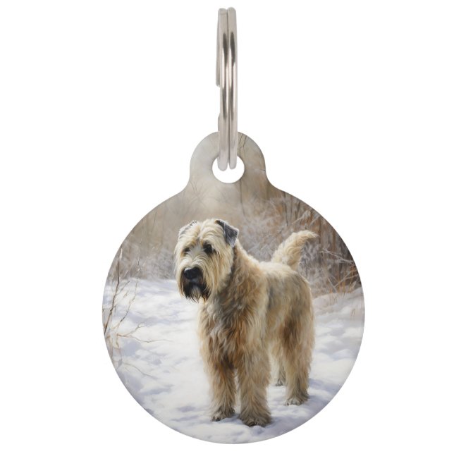Wheaten Terrier Let It Snow Christmas  Pet Tag (Front)