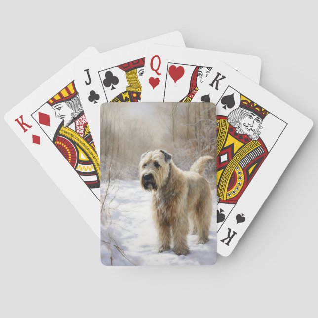 Wheaten Terrier Let It Snow Christmas  Playing Cards (Back)