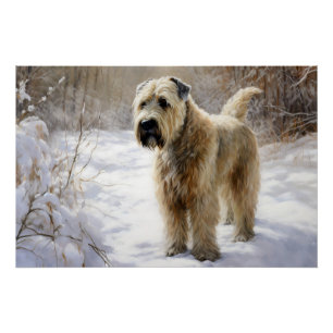 Wheaten Terrier Let It Snow Christmas  Poster