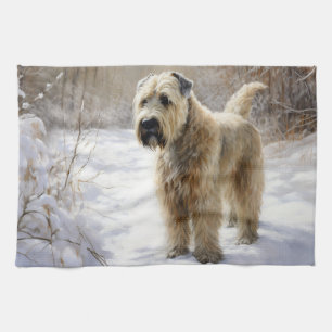 Wheaten Terrier Let It Snow Christmas  Tea Towel