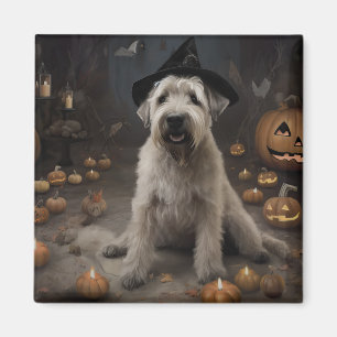 Wheaten Terrier Pumpkins Halloween Scary Magnet