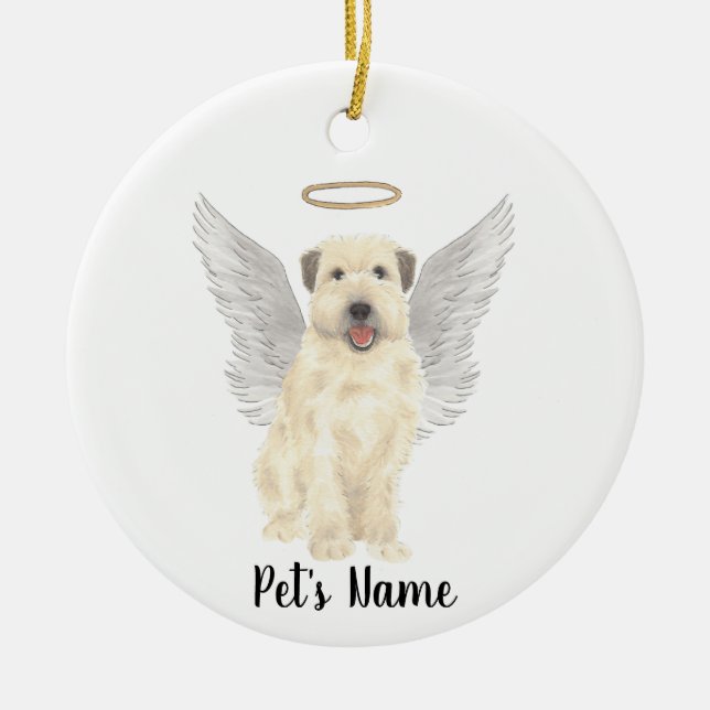 Wheaten Terrier Sympathy Memorial Ceramic Ornament (Front)