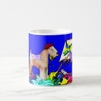 Wheaten Terrier: "The Painter" (Blue) Coffee Mug