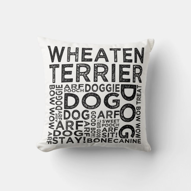 Wheaten Terrier Typography Cushion (Front)