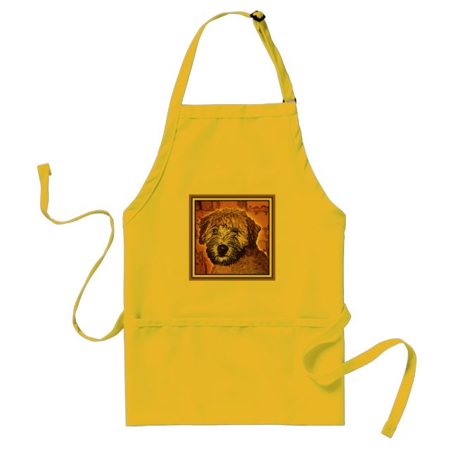 WHEATEN TERRIER: WET PUPPY (Brown Bkgd) Standard Apron (Front)