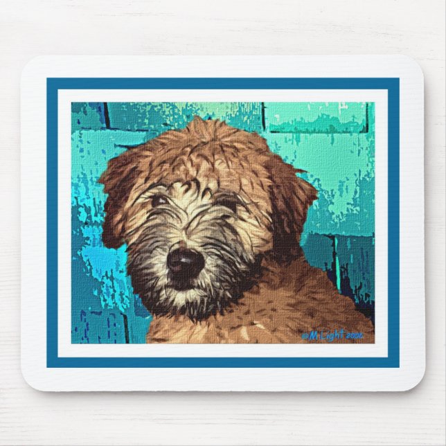 WHEATEN TERRIER: WET PUPPY MOUSE PAD (Front)