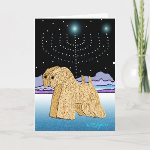 "Wheaten Terriers at Chanukah" Holiday Card