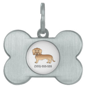 Wheaten Wire Haired Dachshund And Phone Number Pet ID Tag