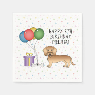 Wheaten Wire Haired Dachshund Cute Dog - Birthday Napkin