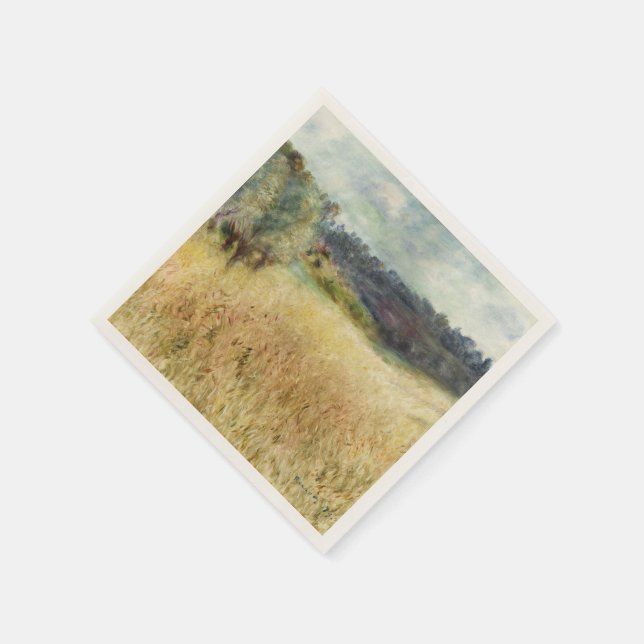 Wheatfield by Auguste Renoir Napkin (Corner)