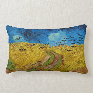 Wheatfield with Crows by Vincent van Gogh (1890) Lumbar Cushion