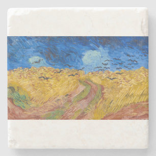 Wheatfield with Crows by Vincent van Gogh Stone Coaster